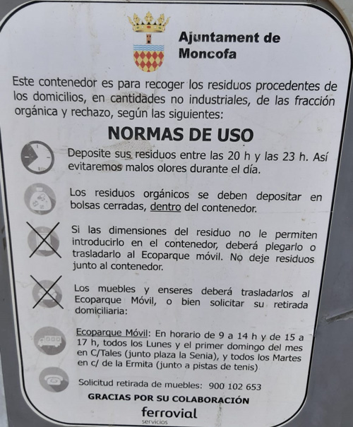 Normas de uso de los Contenedores